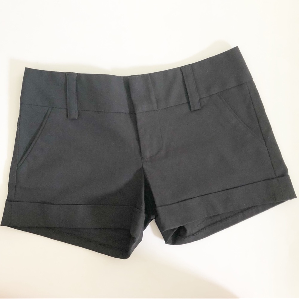 Alice and Olivia Cuffed Shorts Black